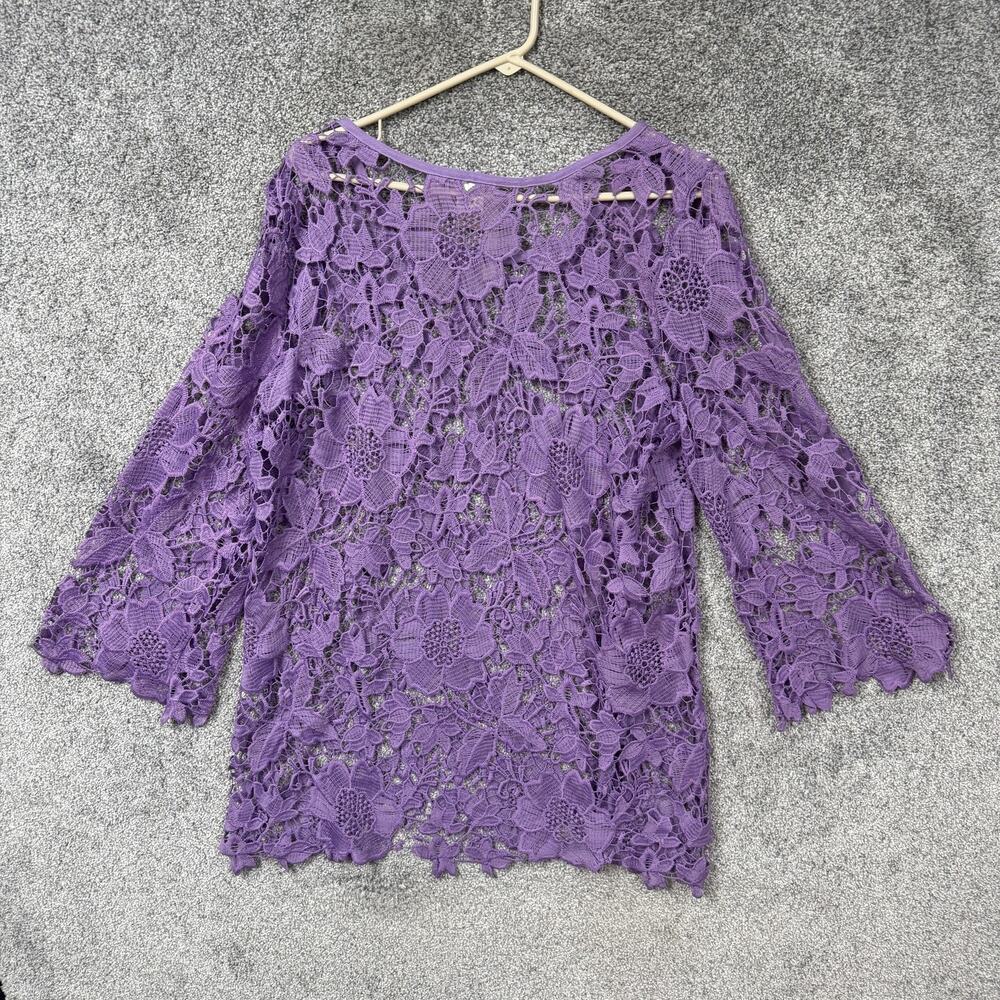 Forgotten Grace Tunic Blouse 1X Plus Floral Lace Romantic Feminine Cottagecore - Picture 7 of 10